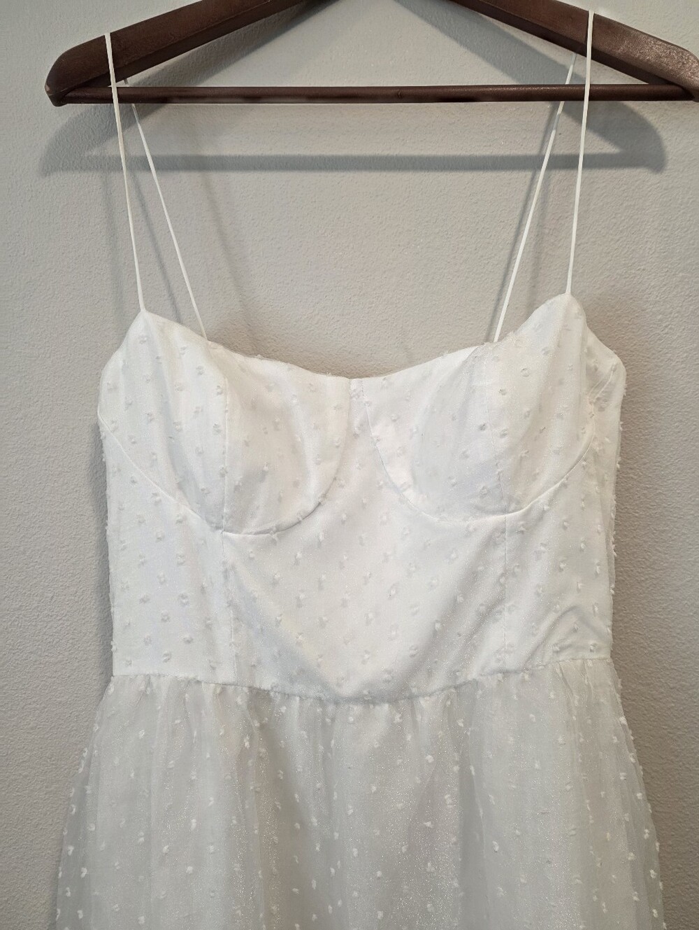 Reformation Mallow White Tule Swiss Dot Sleeveless Dress - Picture 5 of 8
